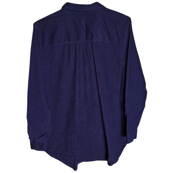Chico's 3 Women XL Purple Micro Corduroy Collared Button Front Stretch Shirt - Picture 2 of 7